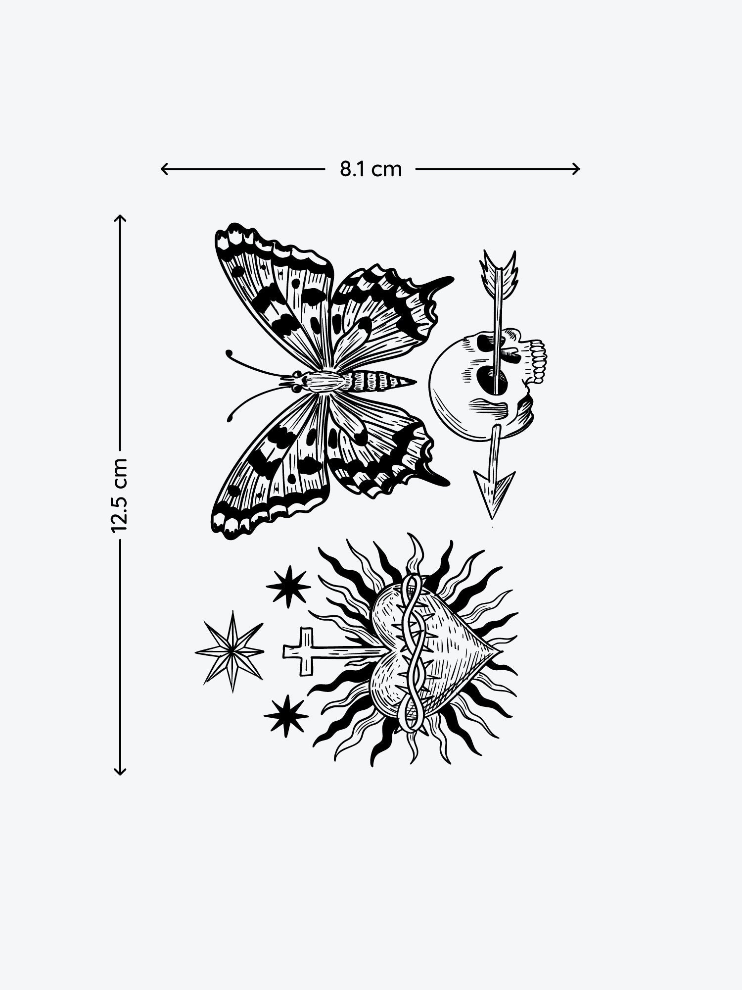 Dark Vibes Bundle Small (3 Tattoos) temporary tattoo