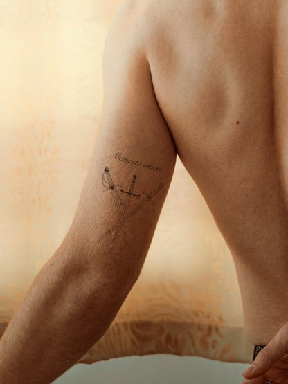 Three Swords temporary tattoo