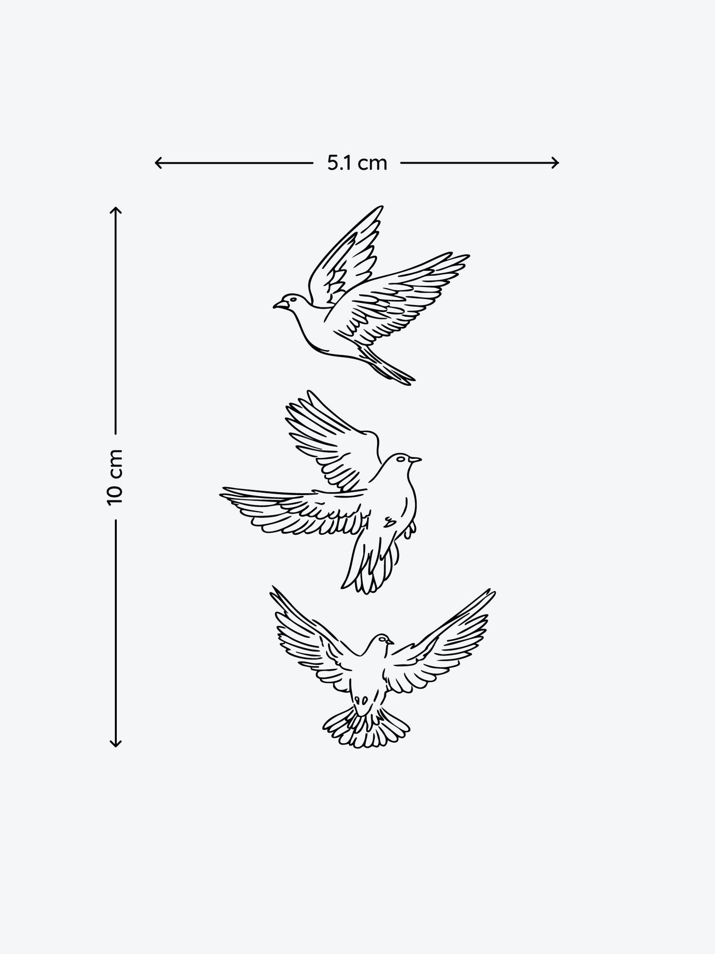 Dove Trio Bundle (3 Tattoos) temporary tattoo