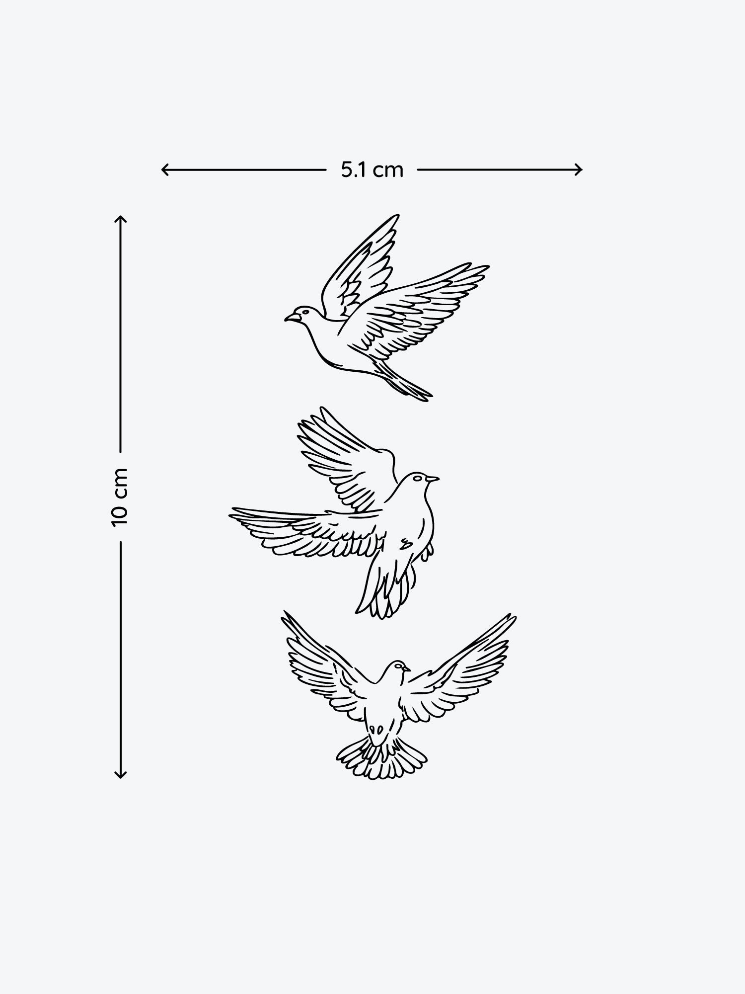 Dove Trio Bundle (3 Tattoos) temporary tattoo