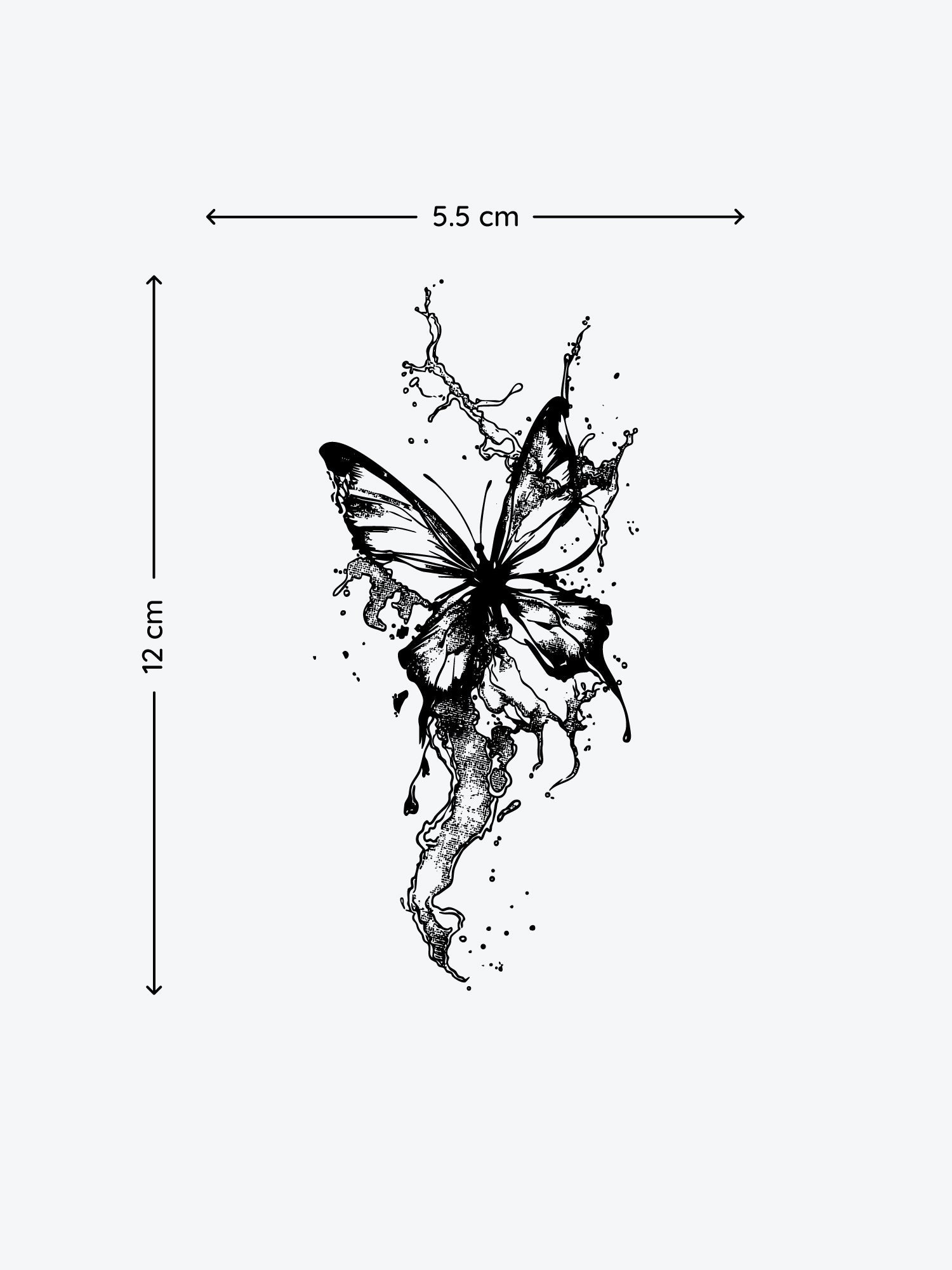 Liquid Butterfly temporary tattoo