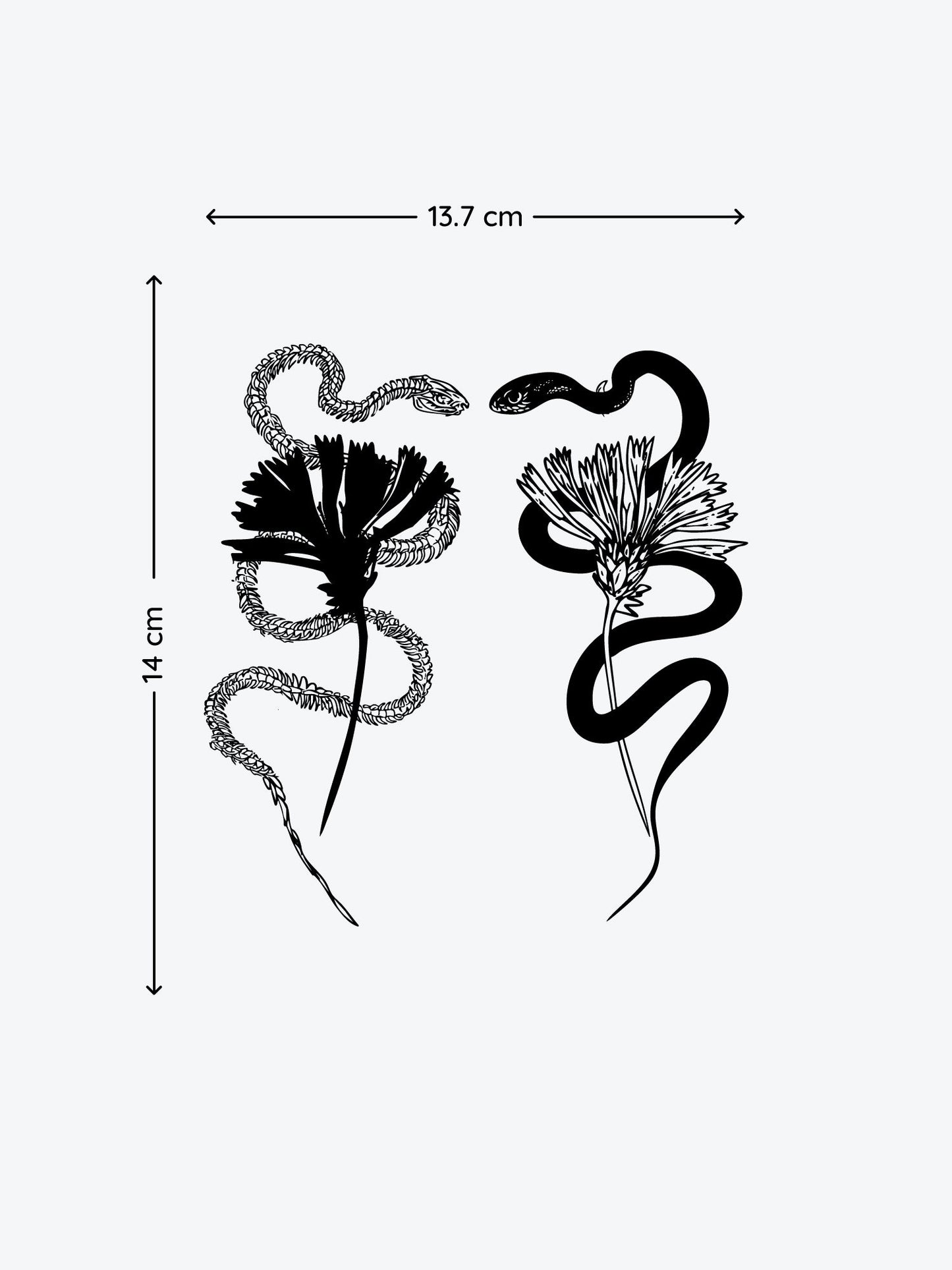Snake n Bones Set (5 Tattoos) temporary tattoo