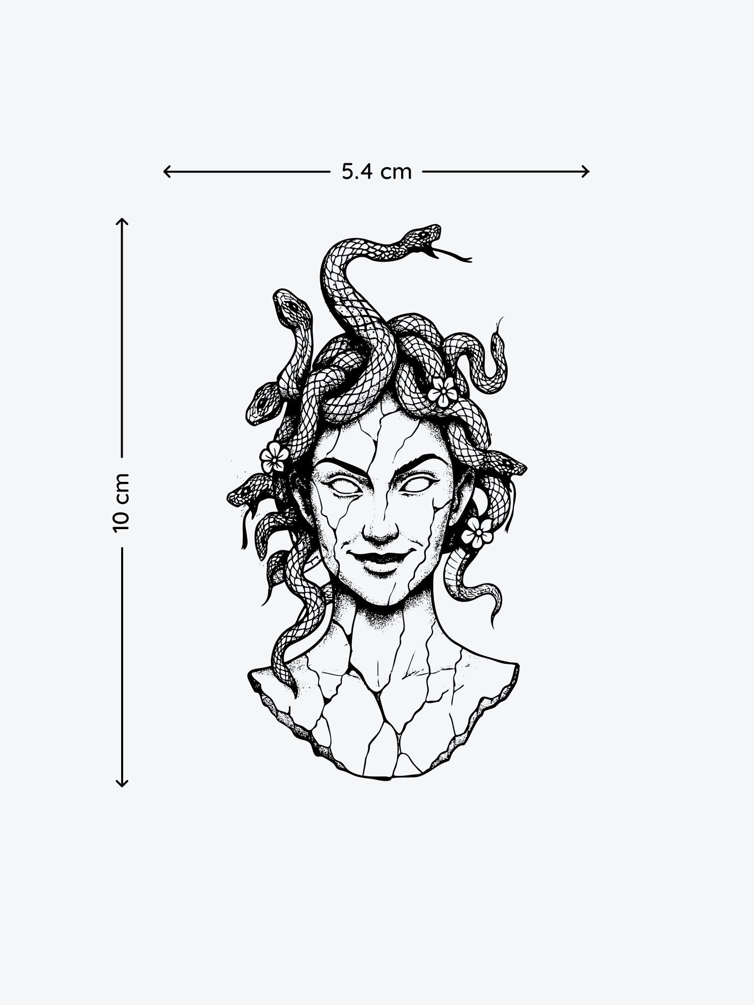 Cute Medusa temporary tattoo