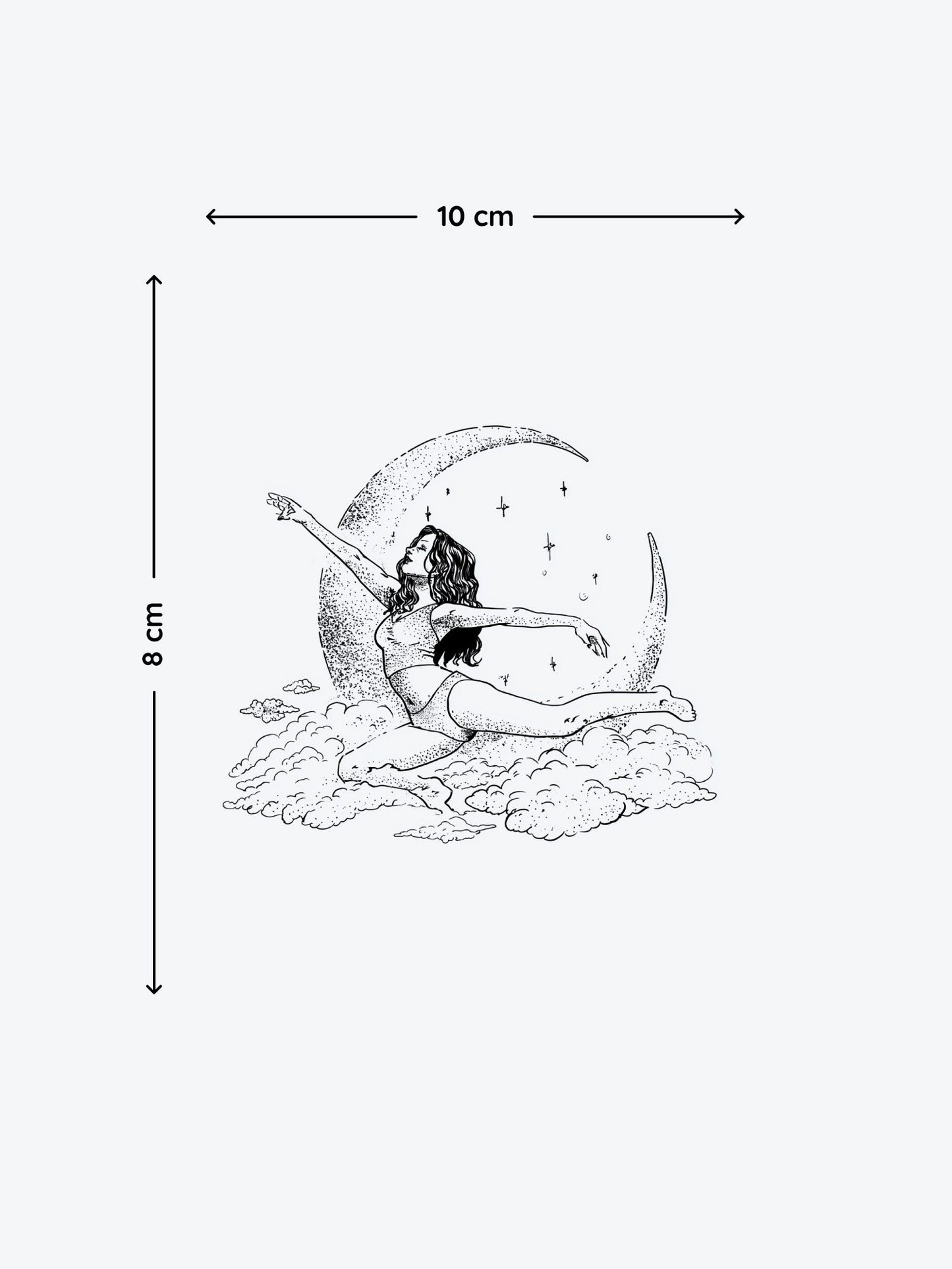 Balanced Moon temporary tattoo