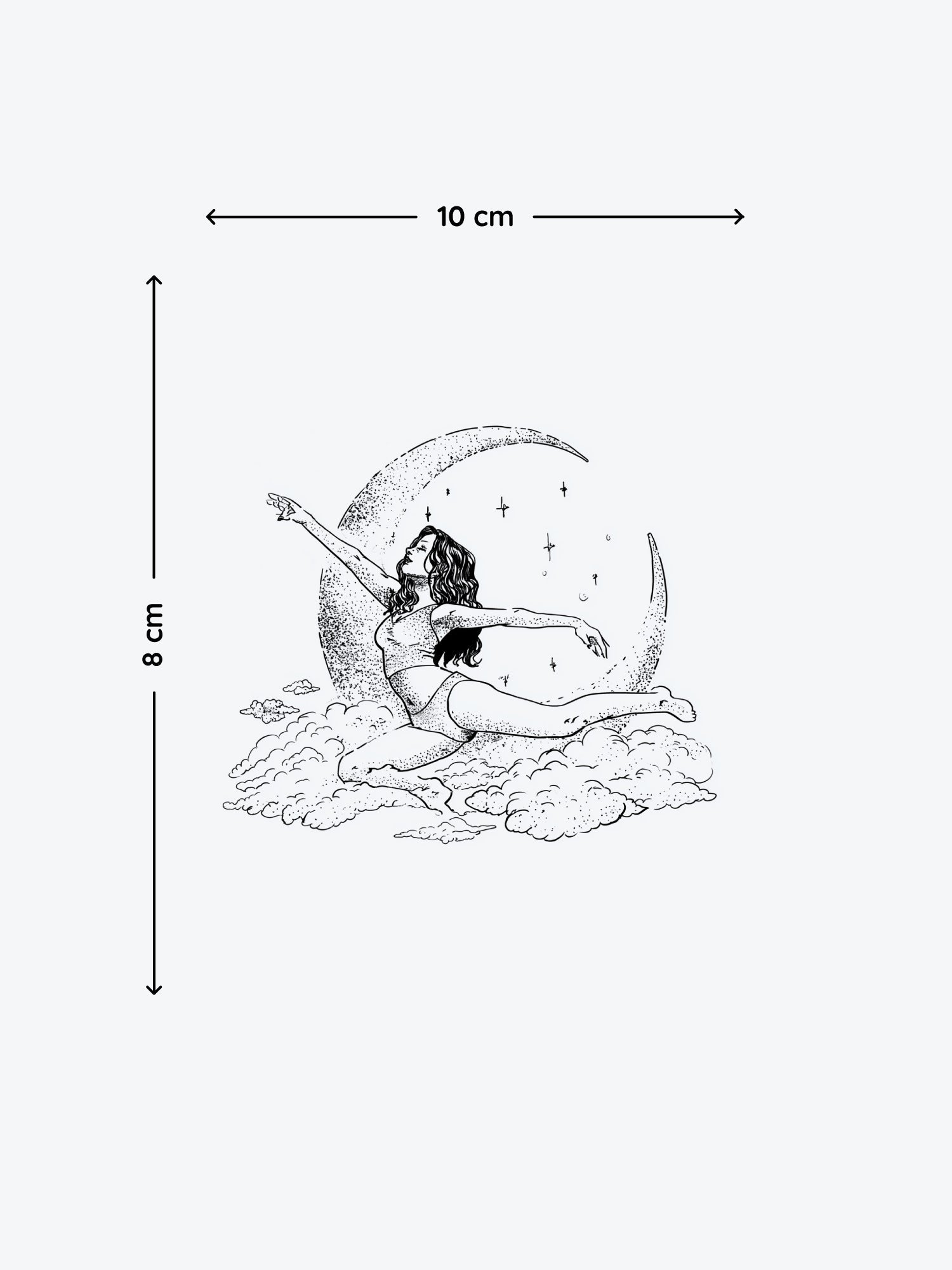 Balanced Moon temporary tattoo