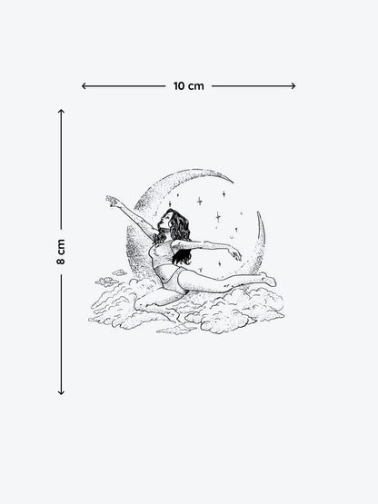Balanced Moon temporary tattoo