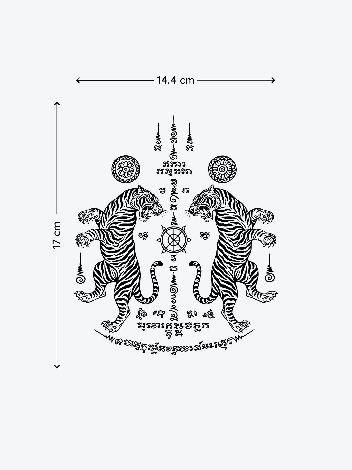 Double Tiger temporary tattoo
