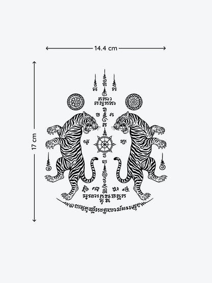 Double Tiger temporary tattoo