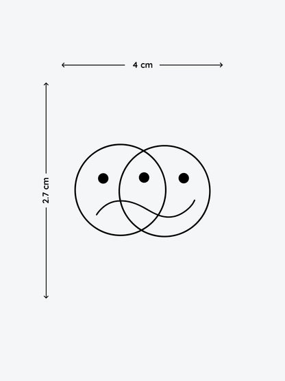 Double Smiley temporary tattoo