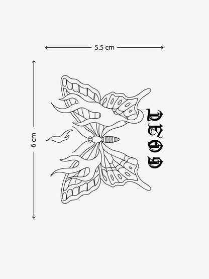 First Class Butterfly temporary tattoo