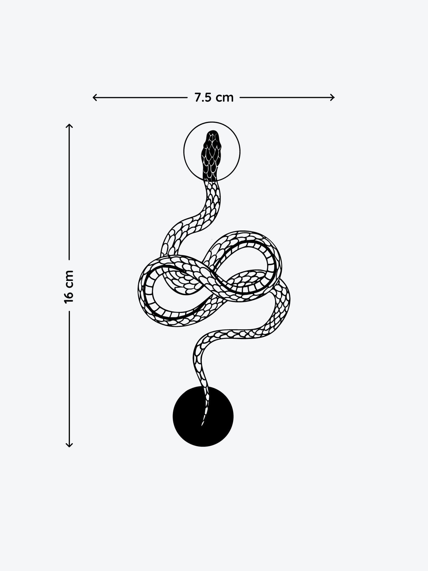 Ying Yang Snake temporary tattoo