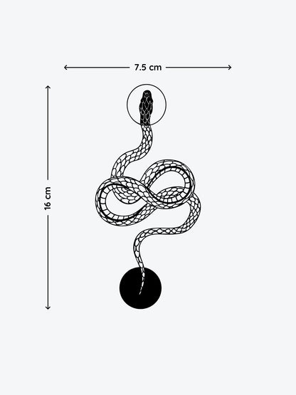 Ying Yang Snake temporary tattoo