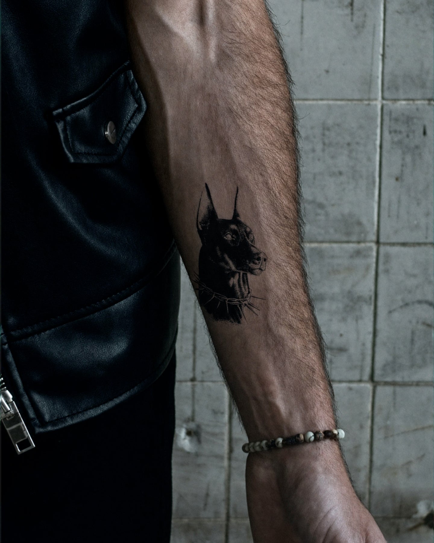 Dog Dobermann temporary tattoo