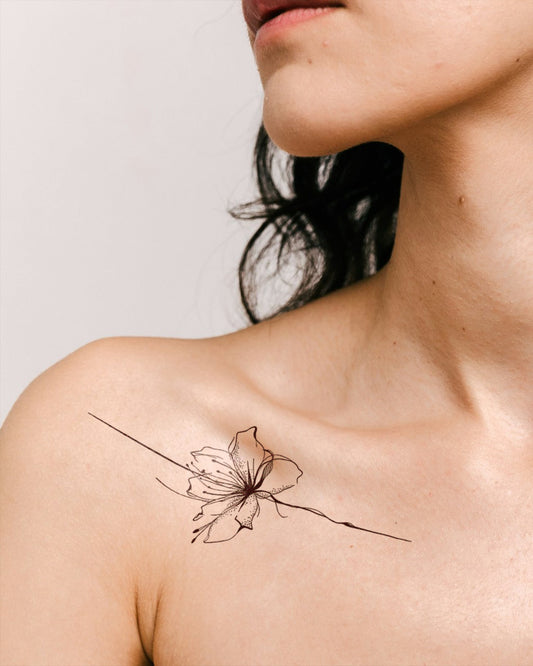Abstract Flower temporary tattoo