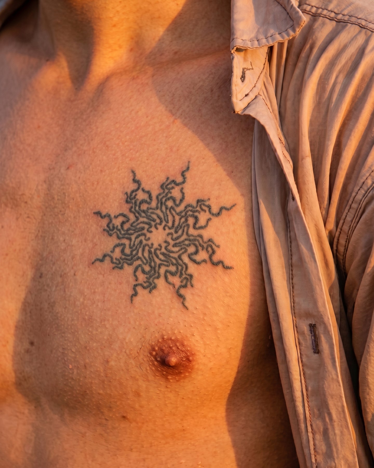 Abstract Sun temporary tattoo