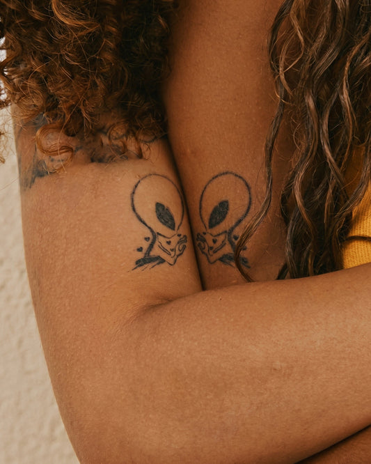 Alien Couple by Mr B temporary tattoo