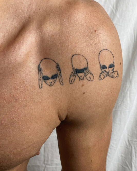 Alien Monkeys temporary tattoo