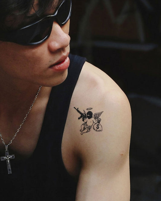 Angel Gone Bad temporary tattoo