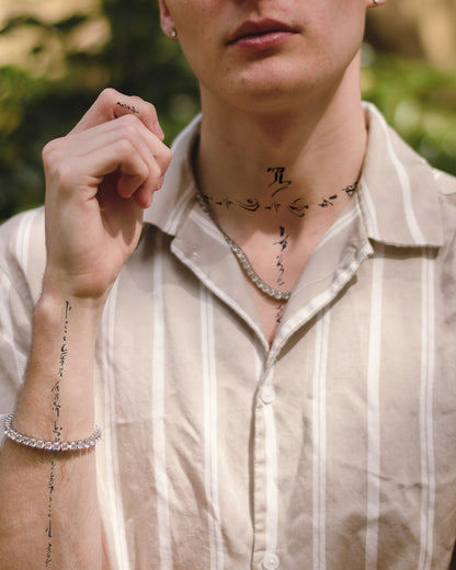 Asemic Calligraphic temporary tattoo