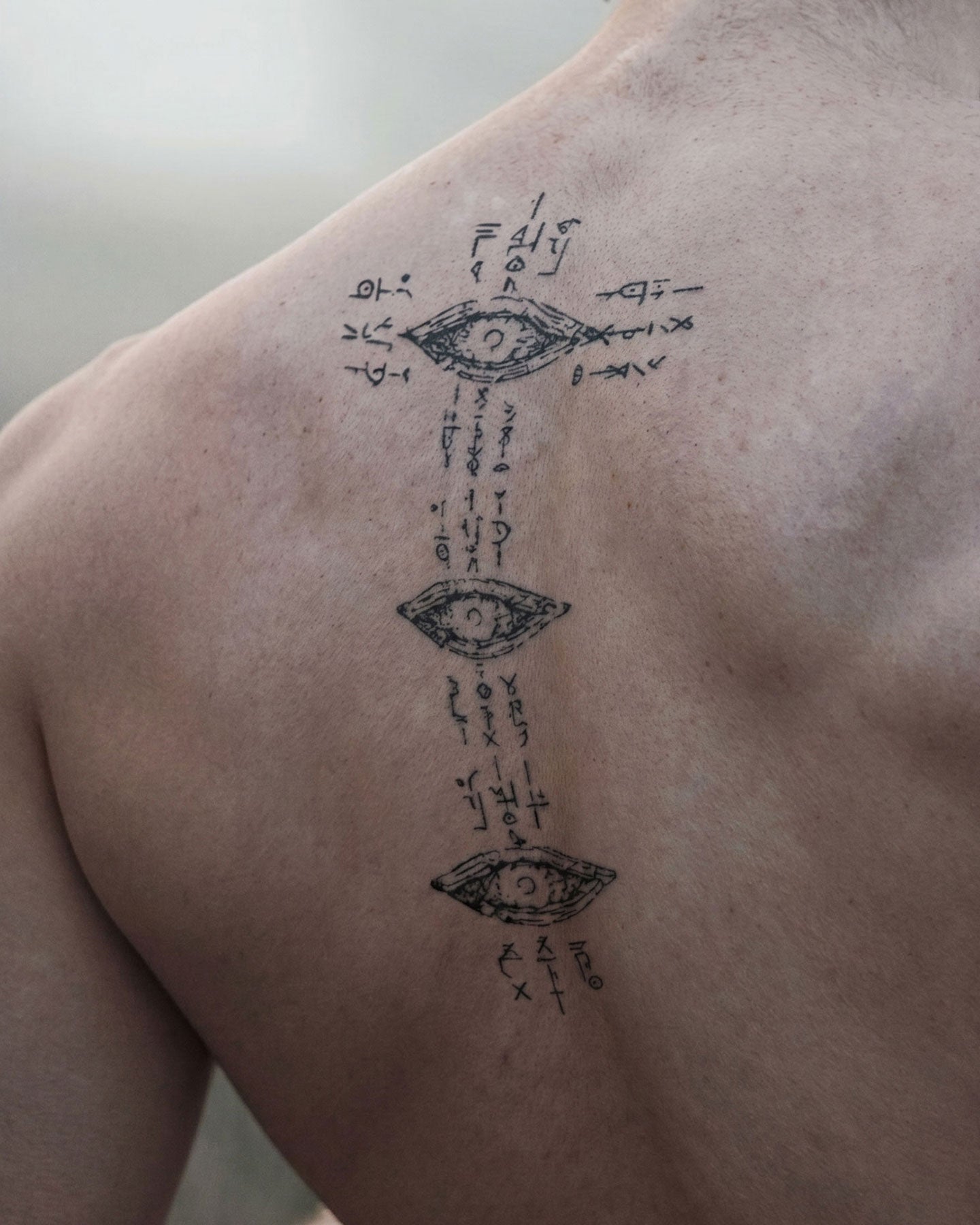 Asemic Code temporary tattoo