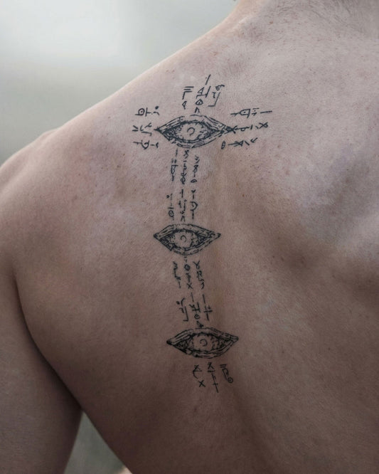 Asemic Code temporary tattoo