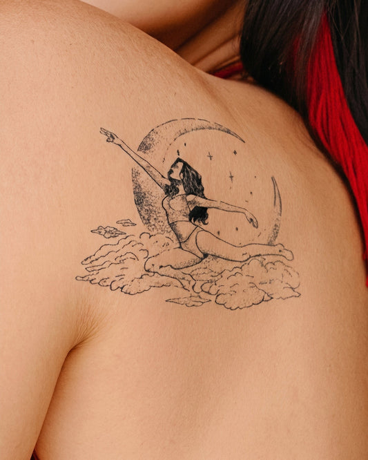 Balanced Moon temporary tattoo