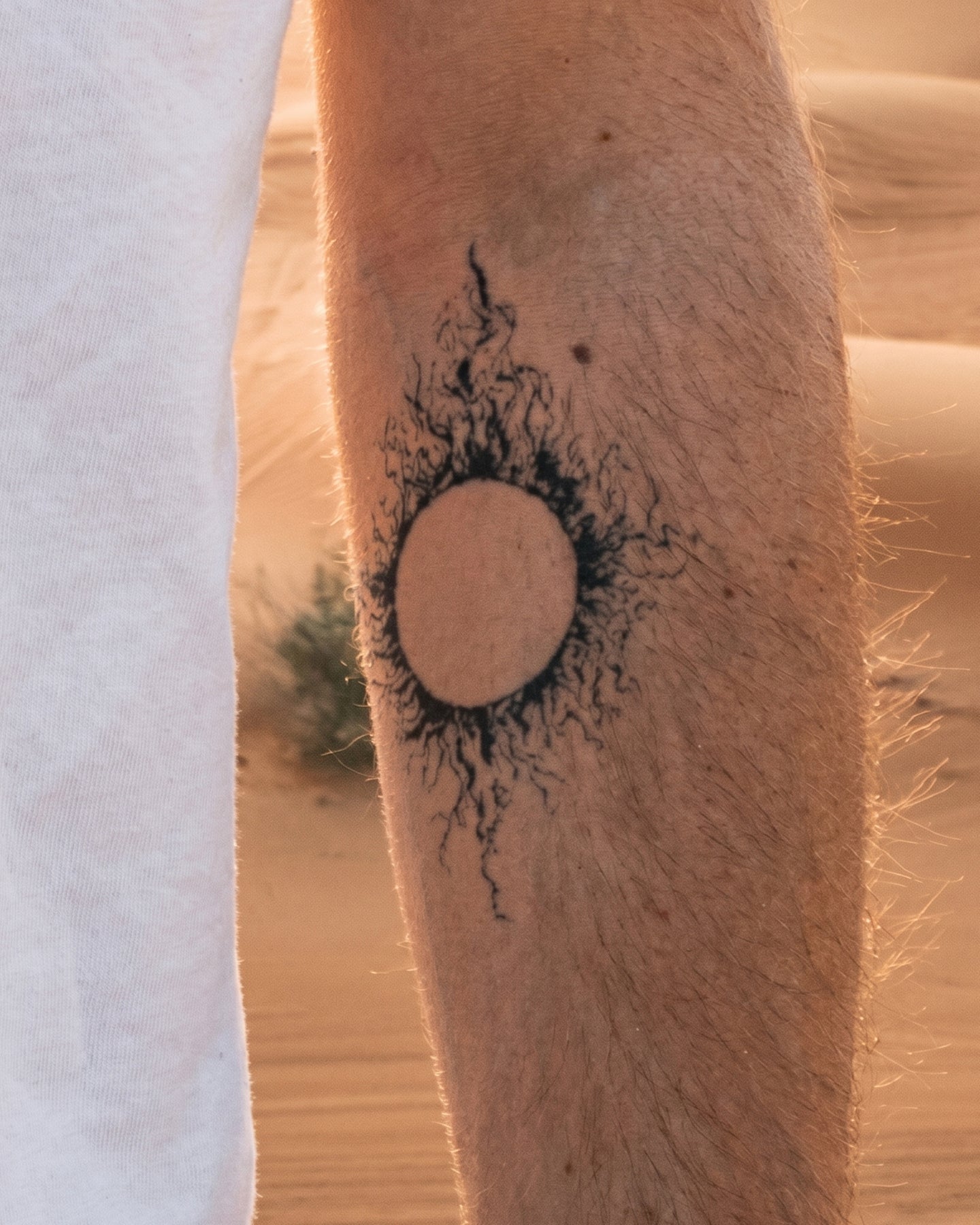 Black Sun temporary tattoo
