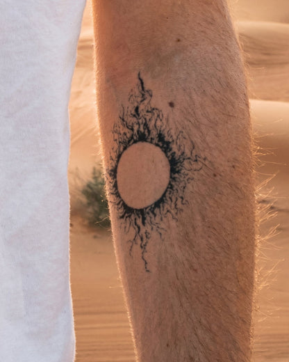 Black Sun temporary tattoo