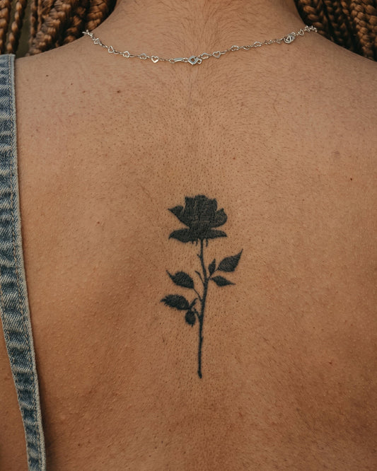 Black Rose temporary tattoo