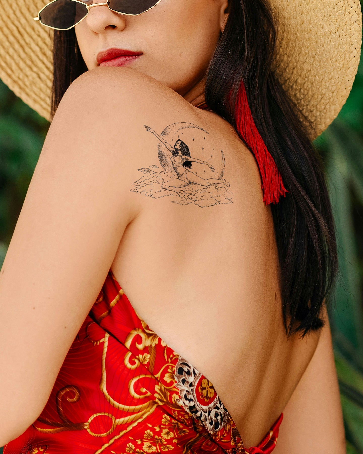 Balanced Moon temporary tattoo