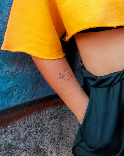 Boring Snake temporary tattoo