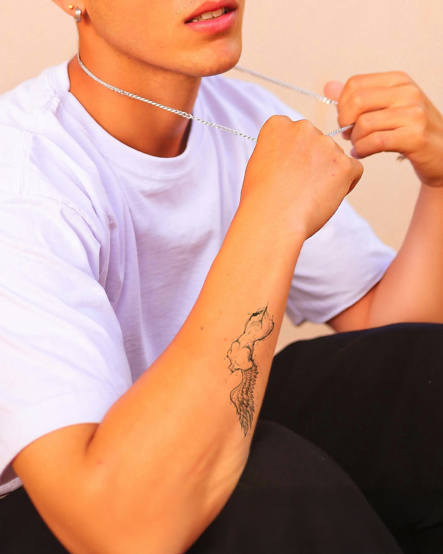 Broken Angel Sculpture temporary tattoo