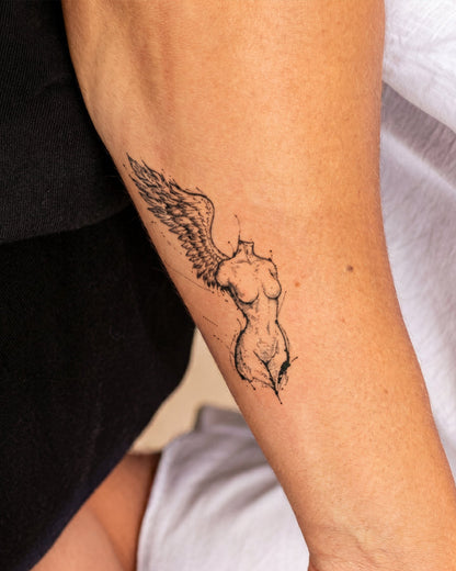 Broken Angel Sculpture temporary tattoo