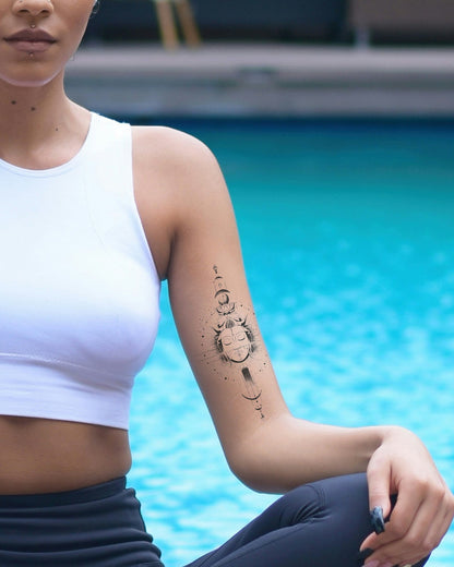 Buddha Linework temporary tattoo