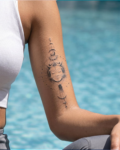 Buddha Linework temporary tattoo