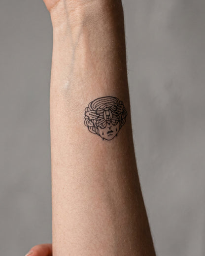 Butterfly Head temporary tattoo