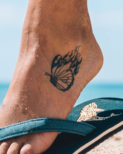Butterfly Inferno temporary tattoo