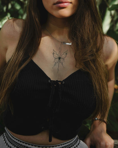Butterfly Outlined temporary tattoo