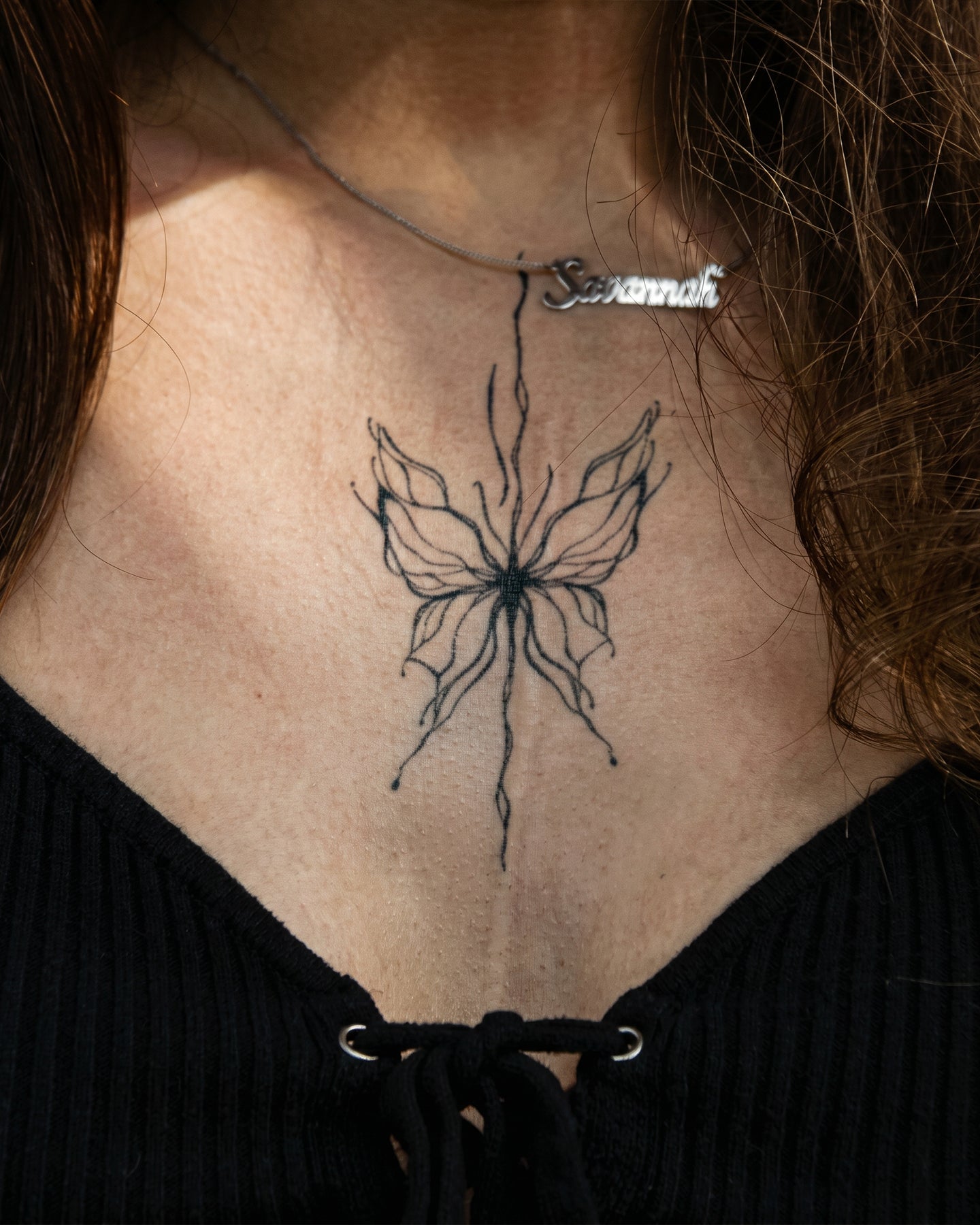Butterfly Outlined temporary tattoo