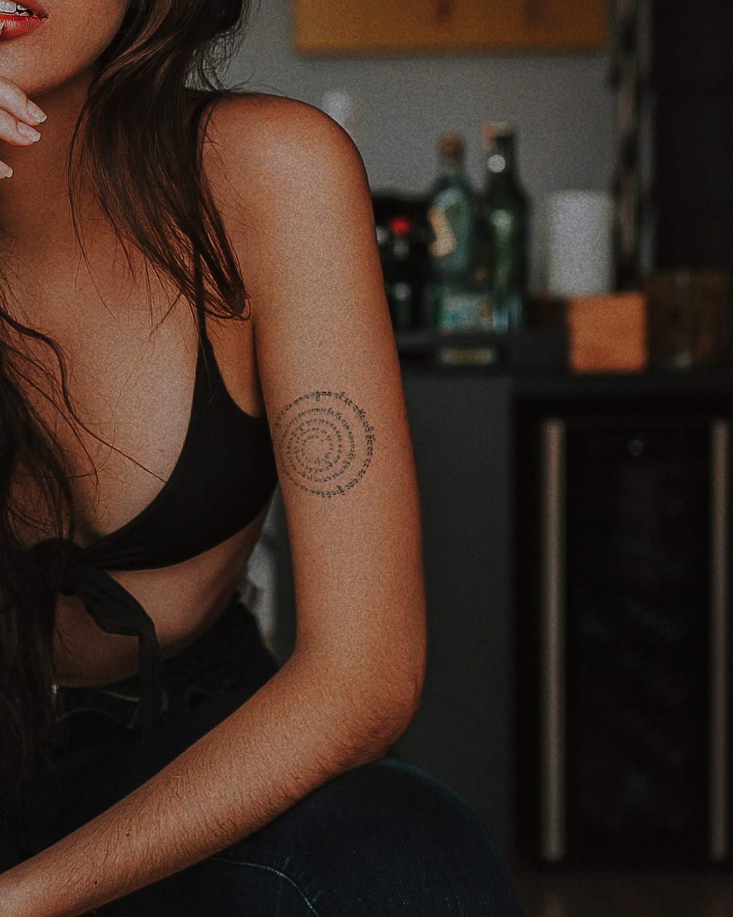 Circle Mantra temporary tattoo