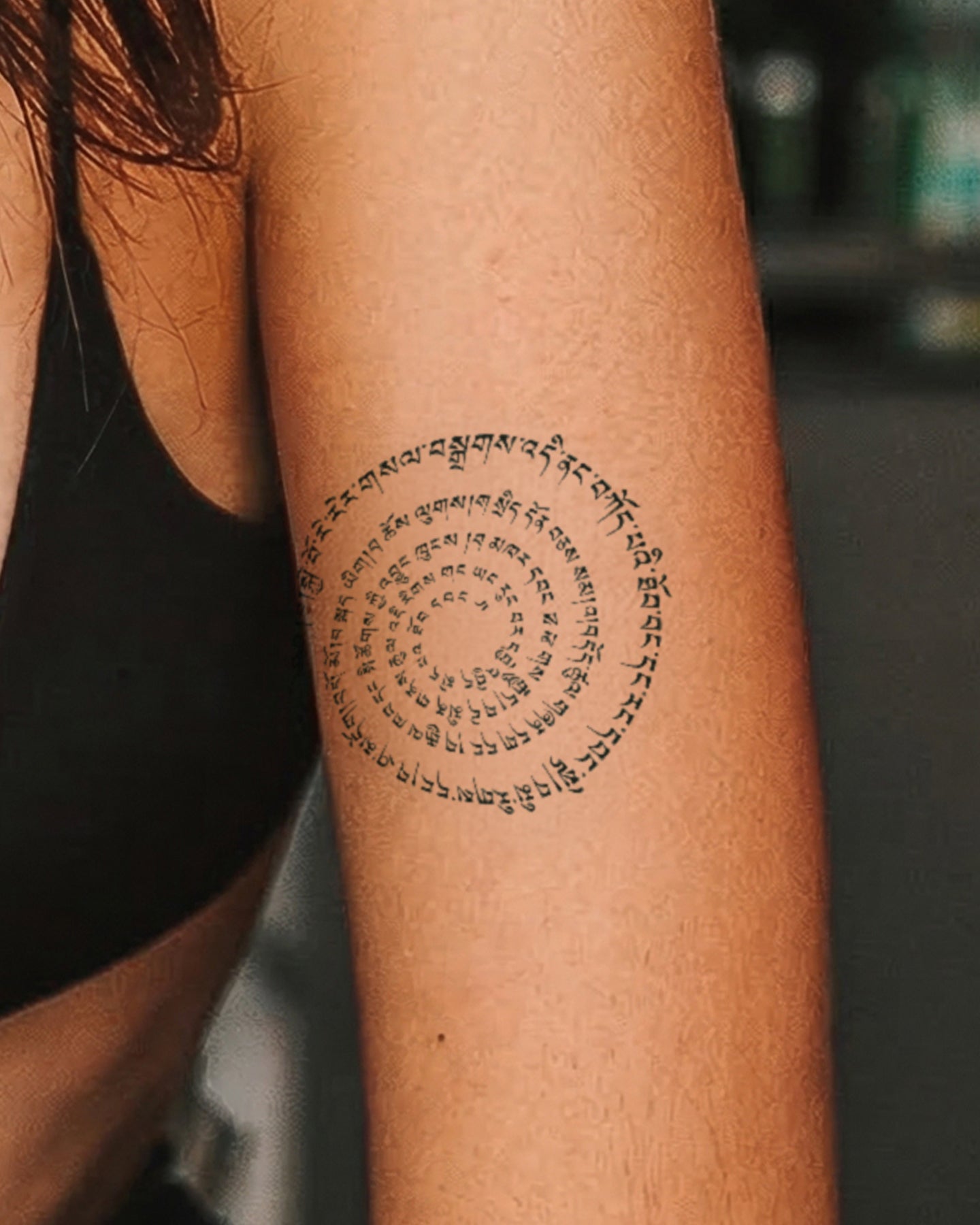 Circle Mantra temporary tattoo