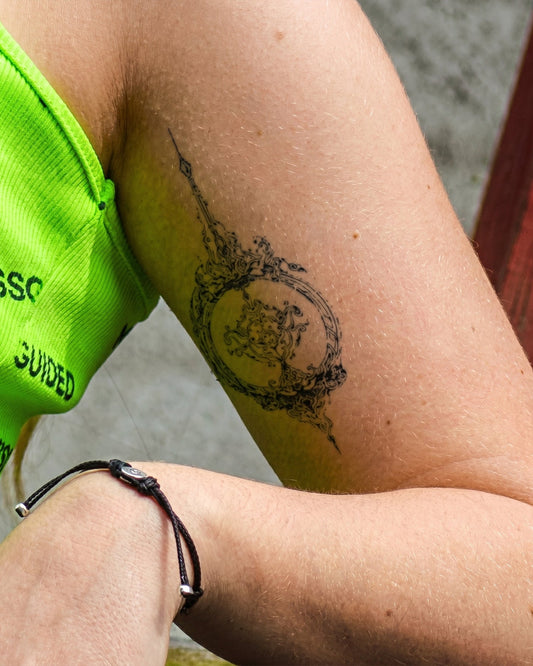 Circle Tribal Asemic temporary tattoo