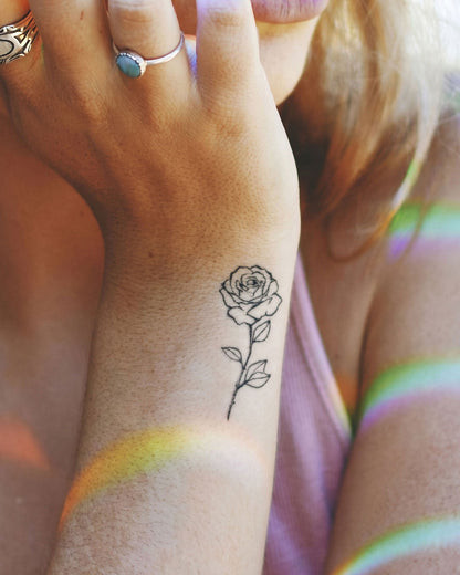 Clean Rose temporary tattoo