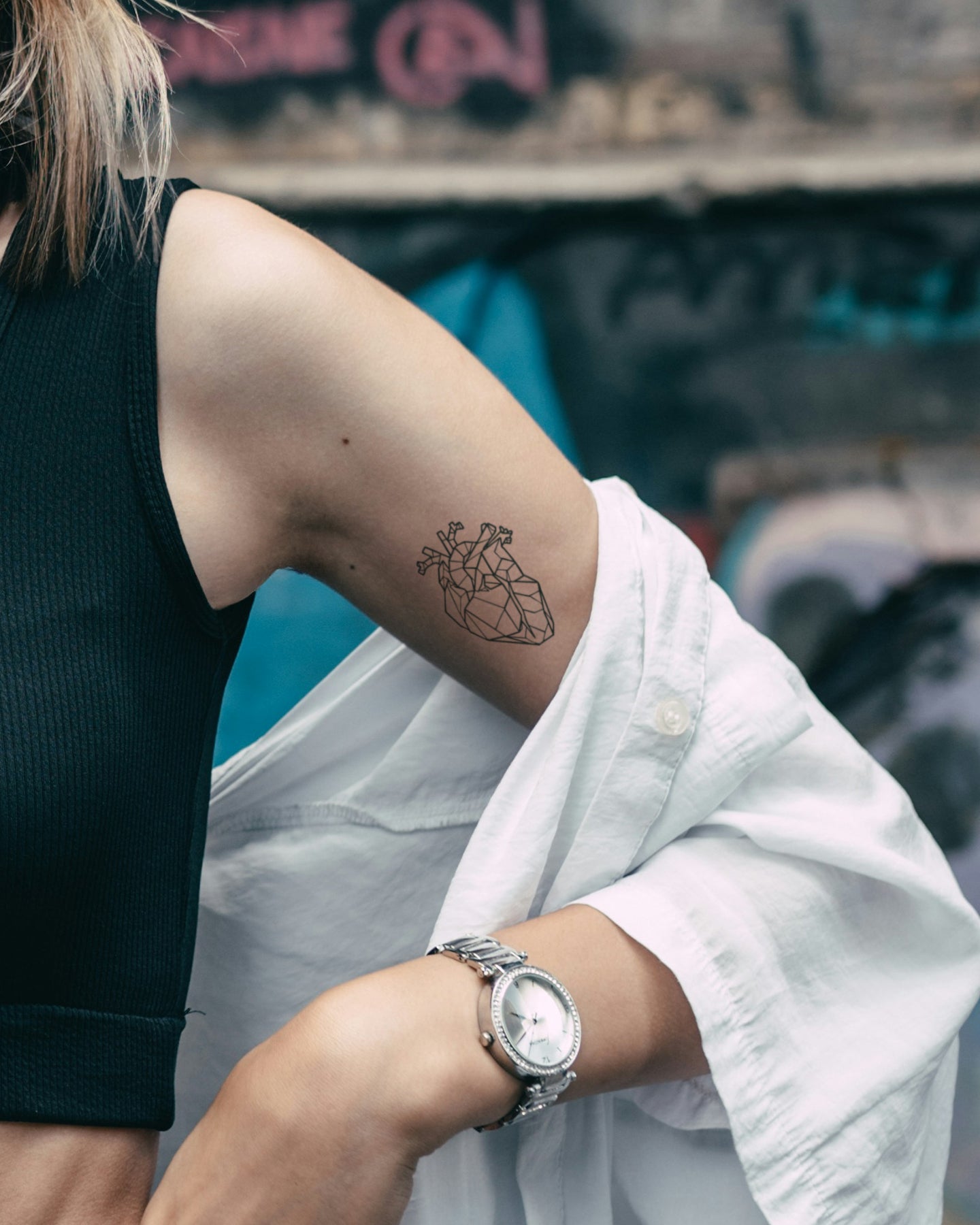 Crystal Heart temporary tattoo