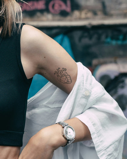Crystal Heart temporary tattoo