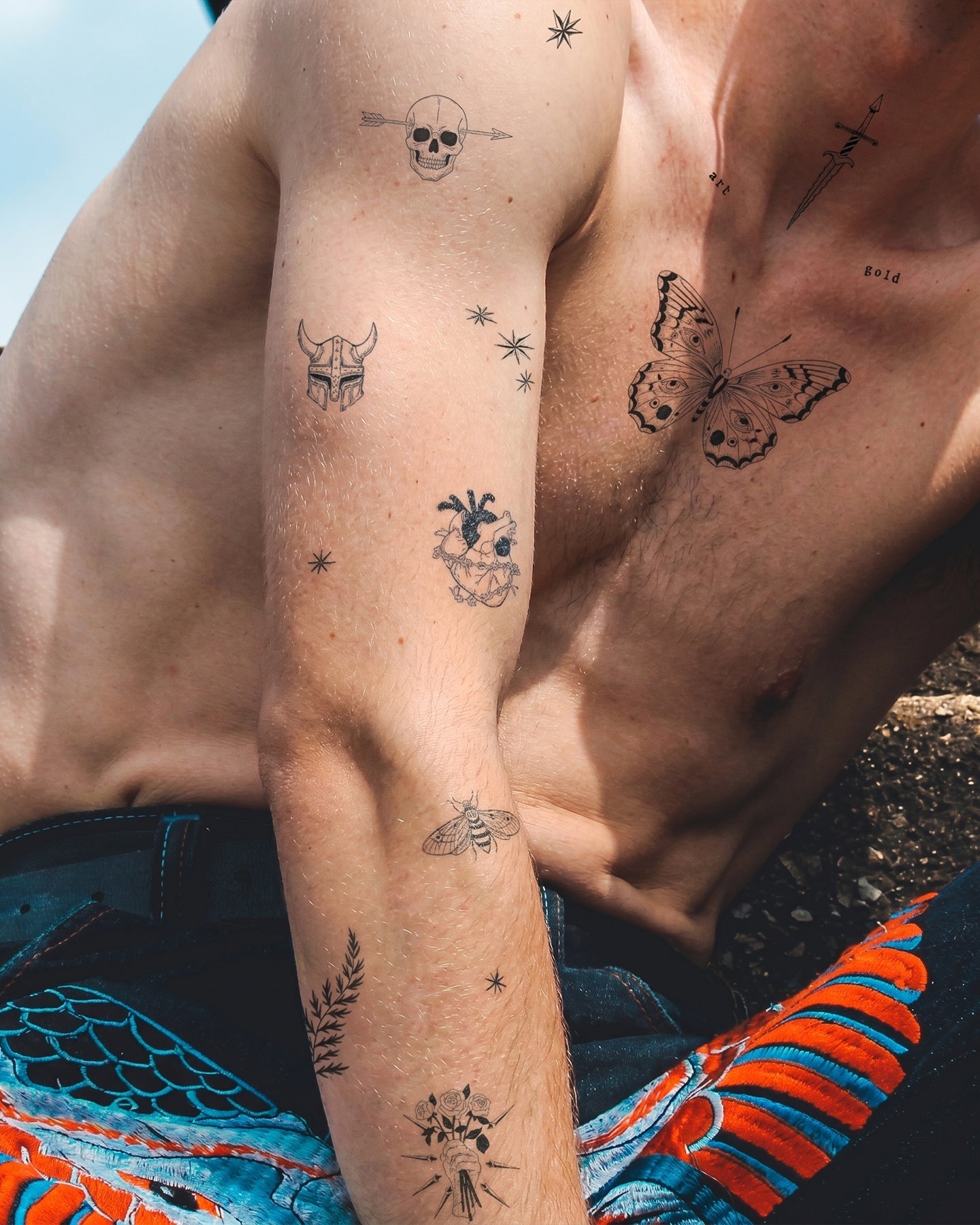 Dark Vibes Bundle Big (12 Tattoos) temporary tattoo
