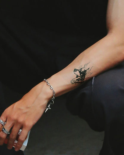 Dog Fire Eyes temporary tattoo