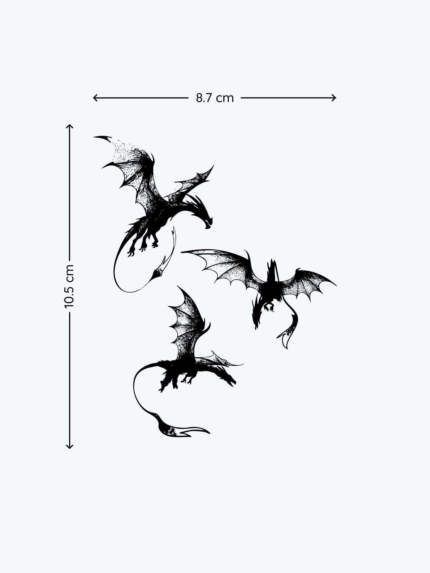 Dragon Threesome temporary tattoo