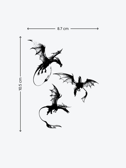 Dragon Threesome temporary tattoo