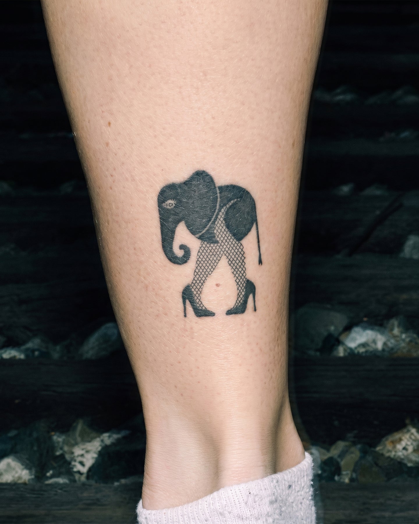 Elephant Stiletto temporary tattoo